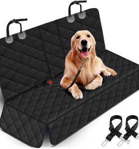 Dog Car Seat Cover, Back Seat Cover for Dogs Pet Car Seat Protector Waterproof Bench Car Seat Cover, Non-Slip Reat Seat Cover Fits Middle Armrest for Most Cars Trucks Suvs - Black